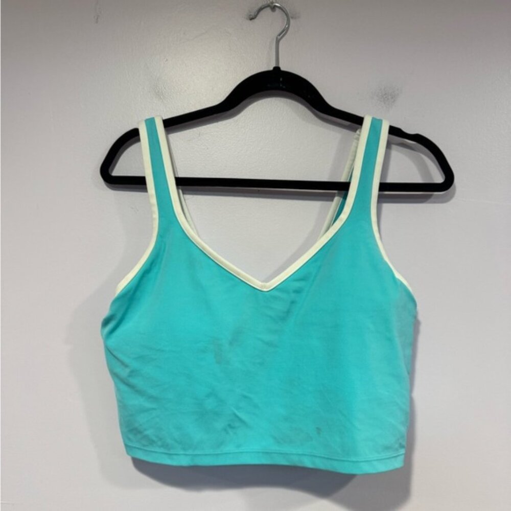 Blue and white Aerie bra tank top